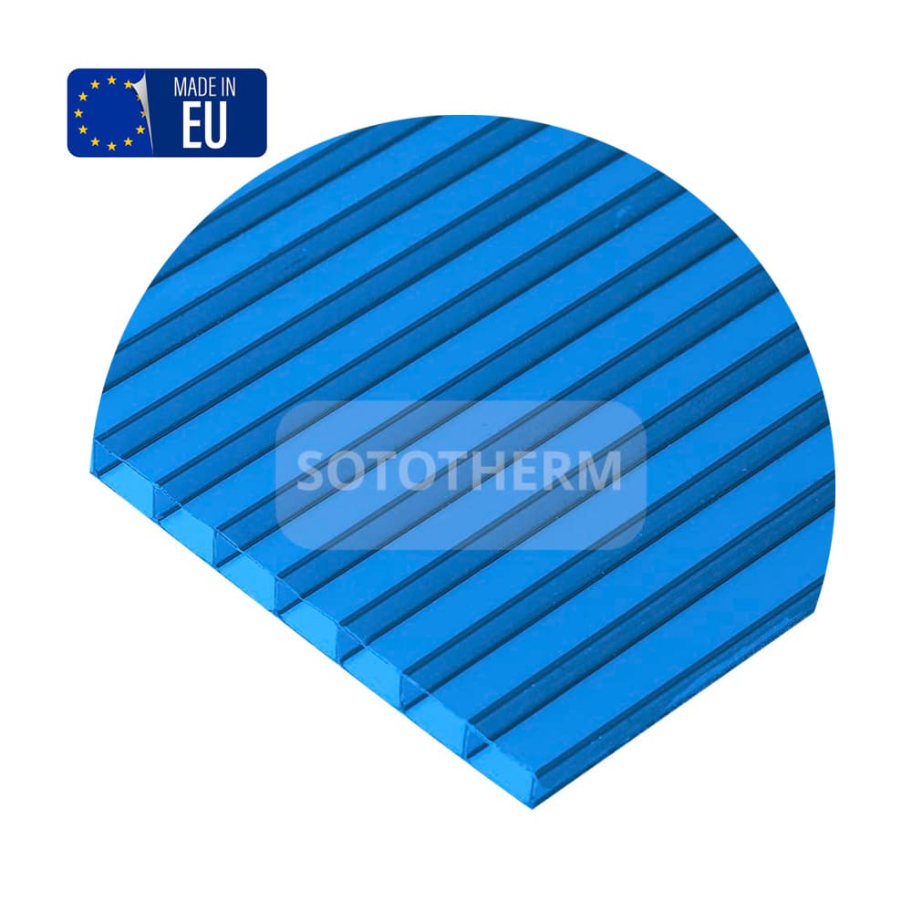 сотовий полікарбонат 8мм синій 1УФ SOTOTHERM STANDART